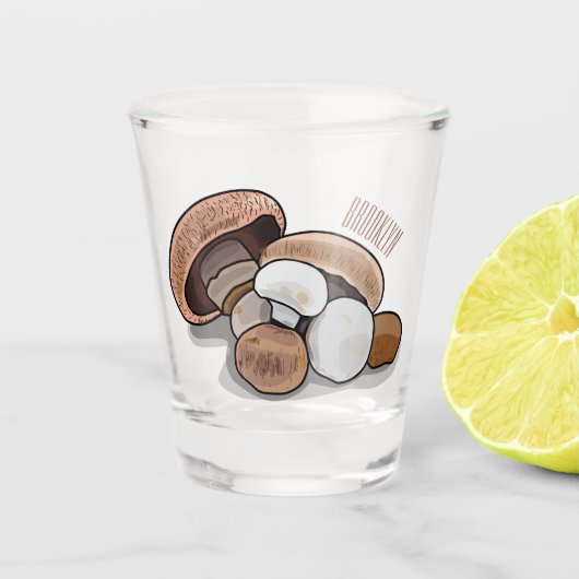 Voorbeeld van paddenstoelcartoon shot glas (Voorkant)