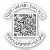 Voorbeeld van QR-code en tekst promotionele sticke Sticker (Voorkant)
