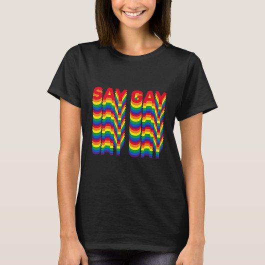 Voorbeeld van retroreflectuur van de regenbooglgba t-shirt (Voorkant)