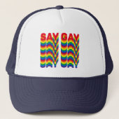 Voorbeeld van retroreflectuur van de regenbooglgba trucker pet (Voorkant)