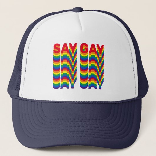 Voorbeeld van retroreflectuur van de regenbooglgba trucker pet (Voorkant)