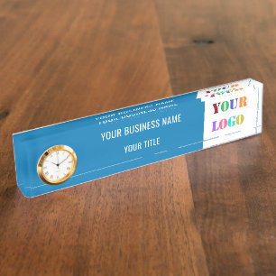 Voorbeeld van uw Business Logo Desk Name Bord Naambordje