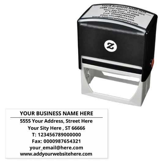 Voorbeeld van uw eigen adresstempel ontwerpen  zelfinktende stempel (In situ)