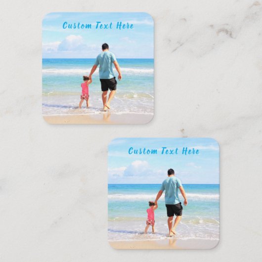 Voorbeeld van uw foto-Visitekaartje met aangepaste Vierkante Visitekaartje (Voorkant / Achterkant)