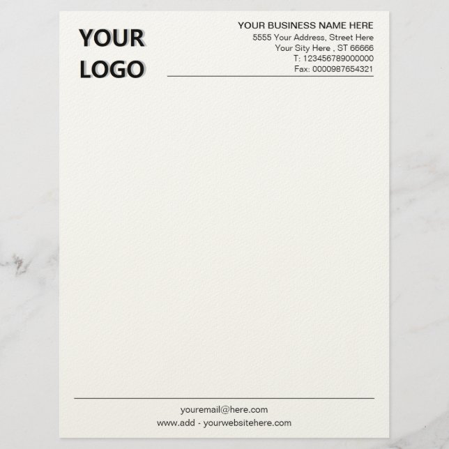 Voorbeeld van uw logo merkbriefpapier met QR-code Briefhoofd (Voorkant)