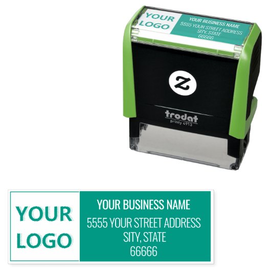 Voorbeeld van uw Logo- of fotoadresstempel Zelfinktende Stempel (In situ)