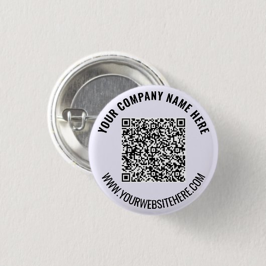 Voorbeeld van uw QR Code Button met aangepaste tek (Voorkant /achterkant)