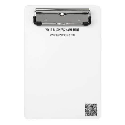 Voorbeeld van uw QR-code en aangepast tekstklembor Mini Klembord (Voorkant)
