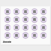 Voorbeeld van uw QR-code en aangepaste tekst Stick Ronde Sticker (Vel)