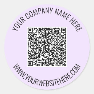 Voorbeeld van uw QR-code en aangepaste tekst Stick Ronde Sticker