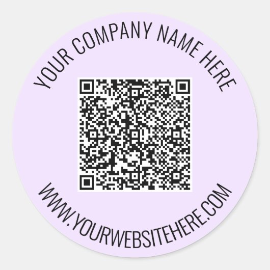 Voorbeeld van uw QR-code en aangepaste tekst Stick Ronde Sticker (Voorkant)
