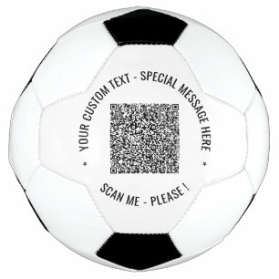 Voorbeeld van uw QR-code en aangepaste tekst Voetb Voetbal