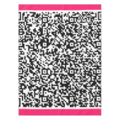 Voorbeeld van uw QR-code scaninfo tafelkleed (Voorkant)