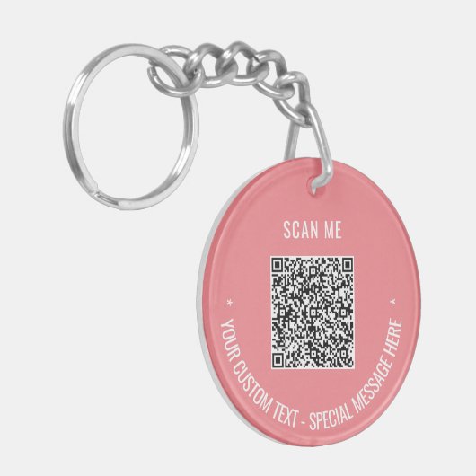 Voorbeeld van uw QR Code Sleutelhanger met aangepa (Voorkant Links)