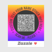 Voorbeeld van uw QR Code Sticker met aangepaste te (Vel)