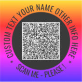Voorbeeld van uw QR Code Sticker met aangepaste te (Voorkant)