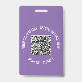Voorbeeld van uw QR-codebadge met aangepaste tekst Badge