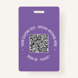 Voorbeeld van uw QR-codebadge met aangepaste tekst Badge