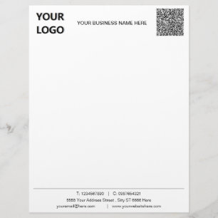 Voorbeeld van uw zakelijke Logo en QR-code Briefhoofd