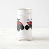 Voorbeeld van vierwielaandrijving met cartoon bierpul (Center)