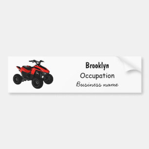 Voorbeeld van vierwielaandrijving met cartoon bumpersticker
