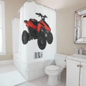 Voorbeeld van vierwielaandrijving met cartoon douchegordijn (In situ)