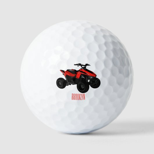 Voorbeeld van vierwielaandrijving met cartoon golfballen (Voorkant)