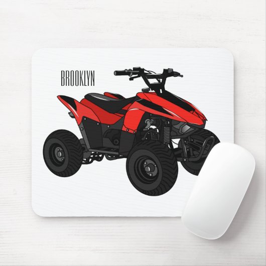 Voorbeeld van vierwielaandrijving met cartoon muismat (Met muis)