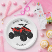 Voorbeeld van vierwielaandrijving met cartoon papieren bordje (Feest)