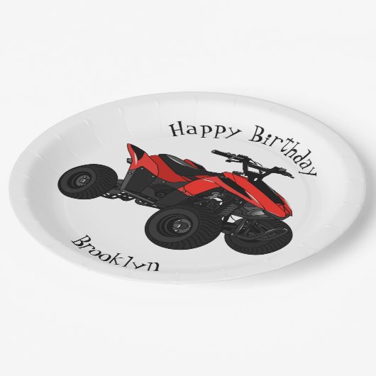 Voorbeeld van vierwielaandrijving met cartoon papieren bordje (Gekanteld)