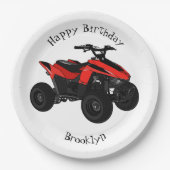 Voorbeeld van vierwielaandrijving met cartoon papieren bordje (Voorkant)