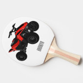 Voorbeeld van vierwielaandrijving met cartoon tafeltennisbatje (Zijkant)