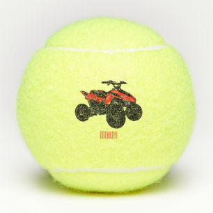 Voorbeeld van vierwielaandrijving met cartoon tennisballen