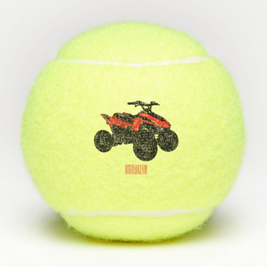 Voorbeeld van vierwielaandrijving met cartoon tennisballen (Voorkant)