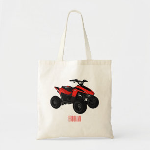 Voorbeeld van vierwielaandrijving met cartoon tote bag