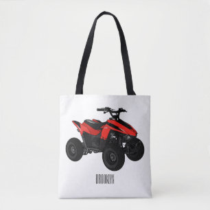 Voorbeeld van vierwielaandrijving met cartoon tote bag