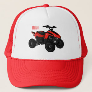 Voorbeeld van vierwielaandrijving met cartoon trucker pet