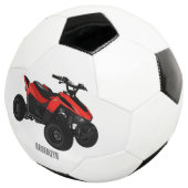 Voorbeeld van vierwielaandrijving met cartoon voetbal (Drie kwart)