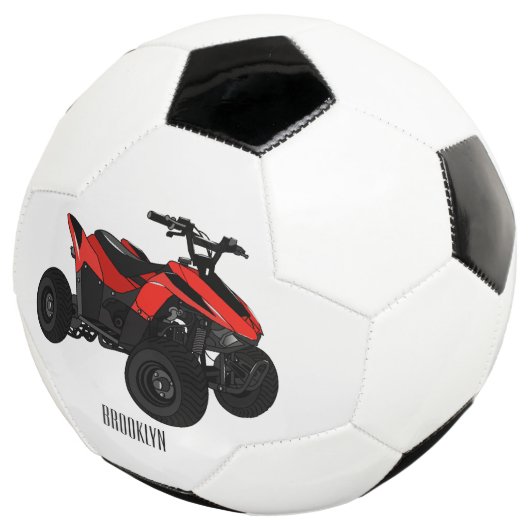 Voorbeeld van vierwielaandrijving met cartoon voetbal (Drie kwart)