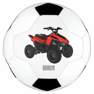 Voorbeeld van vierwielaandrijving met cartoon voetbal