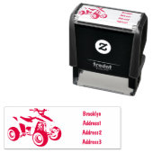 Voorbeeld van vierwielaandrijving met cartoon zelfinktende stempel (In situ)