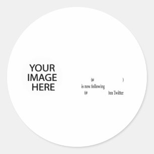 Voorbeeld volgen op Twitter Afbeelding en tekst to Ronde Sticker