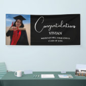 Voorbeeld zwart Afstuderen gefeliciteerde banner (Beurs)