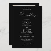 Voorbeeld zwart-wit foto en QR code bruiloft Kaart (Voorkant / Achterkant)