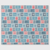  voorbeeldbalken blauw illustratiepatroon cadeaupapier (Vlak)