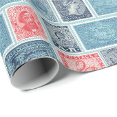  voorbeeldbalken blauw illustratiepatroon cadeaupapier (Rol Hoek)