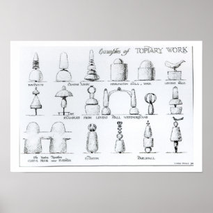 Voorbeelden van Topiary Work, 1902 (engraving) (b/ Poster