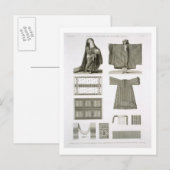 Voorbeelden van zijderoute en Egyptische kostuums, Briefkaart (Voorkant / Achterkant)