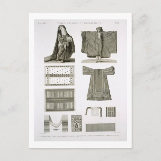Voorbeelden van zijderoute en Egyptische kostuums, Briefkaart (Voorkant)