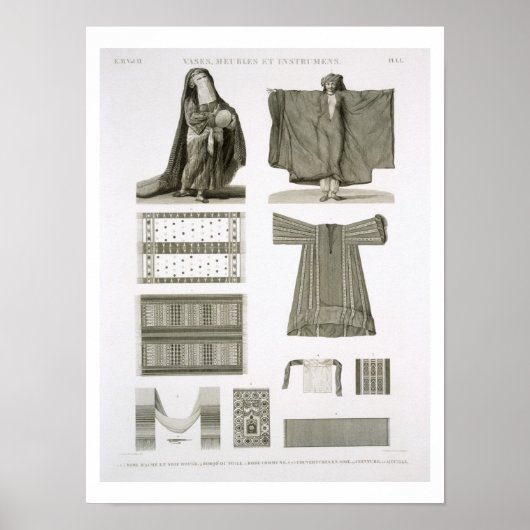 Voorbeelden van zijderoute en Egyptische kostuums, Poster (Voorkant)